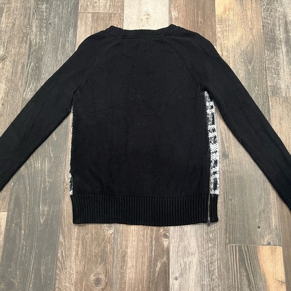 Banana Republic Womens Sz S White/Black Plaid Front Crew Sweater Alpaca Wool - Picture 8 of 8